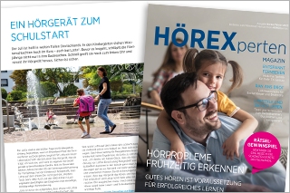 Titelbild HÖREXperten Magazin und Seite aus dem Innenteil 